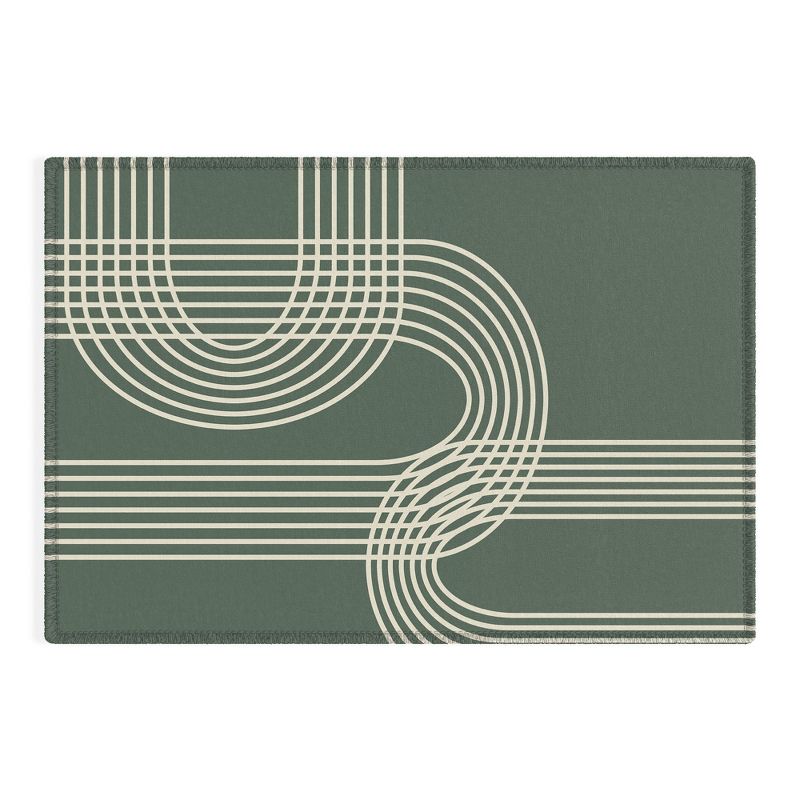 June Journal Minimalist Lines In Forest Rug - Deny Designs, 1 of 5
