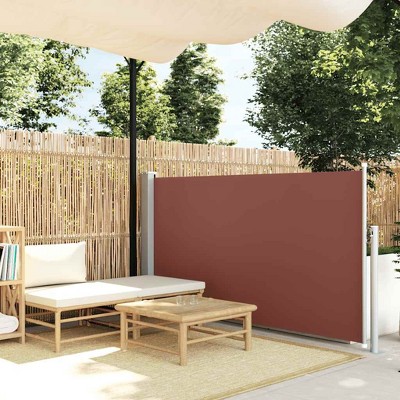 Side Awning Grey Polyester, Powder-Coated Steel 39.4x196.9 in  vidaXL