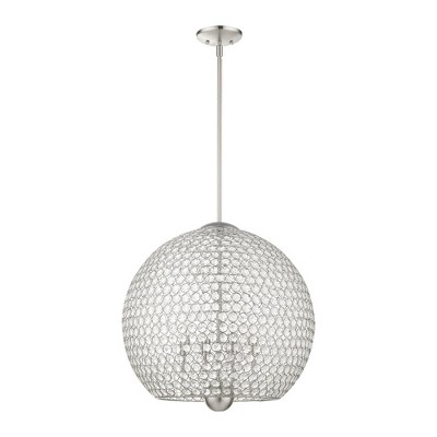 Livex Lighting Cassandra 4 - Light Pendant in  Brushed Nickel