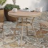Merrick Lane Celia Bistro Style Table with Tempered Glass Top, PE Rattan, and Bamboo Finished Metal Frame for Indoor/Outdoor Use - 2 of 4