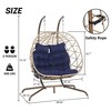 PAGED Indoor Outdoor Rattan Double Swing Chair with Cushion and Weather Resistant Frame,Egg Chair for Patio,Porch,Garden - 3 of 4