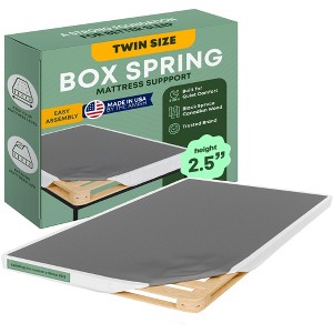 Continental Sleep, Unassembled Twin Box Spring for Twin Bed, 2.5-Inch Wood Box Spring Only, Packed Flat, Easy Assembly, White - 1 of 4
