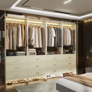 Aheaplus 24'' Freestanding Closet Organizer System with Hanging Rods and Drawers - 1 of 4