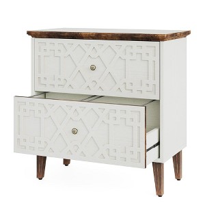 Resenkos File Cabinet, Filing Cabinet for Home Office, Wood File Cabinet, 2-Drawer Filing Cabinet Storage Cabinet,White - 1 of 3