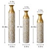 AENKYO Set of 3 Metal Tall Floor Vases, Gold Geometric Cylinder Vases with Vine Patterns -  for Living Room & Home Decor - 25"/29"/34" Height - 3 of 4