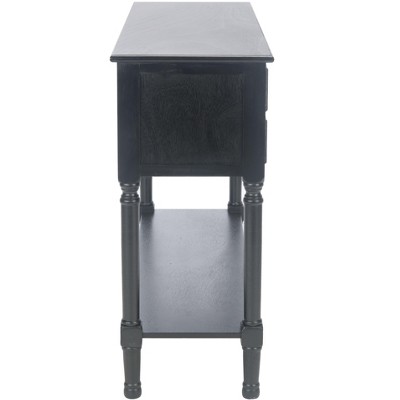 Black Wood and Metal Console Table with Storage