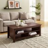 Transitional Grooved Coffee Table with Shelf - Saracina Home - image 2 of 4