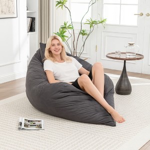 Kumasinova Bean Bag Chairs for Adults&Kids,Corduroy Floor Lounge Chair Indoor,Comfy Reading Nook Chair for Living Room,Balcony,Living Room Furniture - 1 of 4