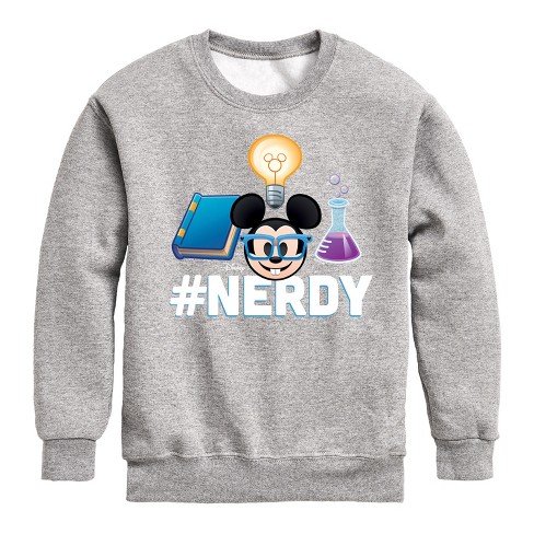 Boys' - Disney - Nerdy Mickey Graphic Long Sleeve Fleece Sweatshirt - image 1 of 4