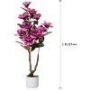 2 Pack Artificial Magnolia Tree,Realistic Faux Pink Plant with 12 Bloomings,Sturdy White Pot,Realistic Magnolia Grandiflora for Living Room,Office - 2 of 4