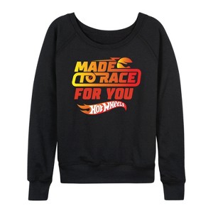Women's - Hot Wheels - Valentine's Made to Race Lightweight French Terry Wide Neck Long Sleeve Shirt - 1 of 4