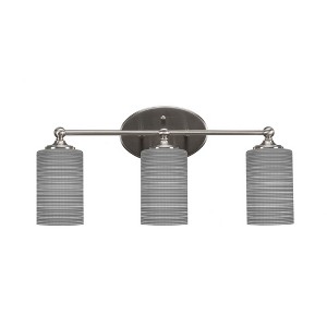 Toltec Lighting Capri 3 - Light Vanity in  Brushed Nickel with 4" Gray Matrix Shade - 1 of 2