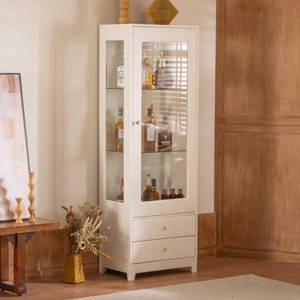 71'' Tall Storage Display Cabinet with Glass Door,LED Light,Drawers,Adjustable Shelves for Living Room or Kitchen-Baofuwish - 1 of 4