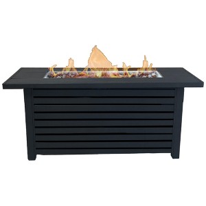 Steel Propane/Natural Gas Outdoor Fire Pit Table with Lid - 1 of 4