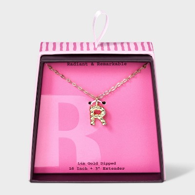 14K Gold Dipped Twisted Bubble Initial Necklace - A New Day™ Gold