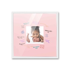 PosterPalooza | Autograph White Wood Frame with Squre Pink Mat, Full-Color Pen Set - 3 Sizes for Events - 1 of 4