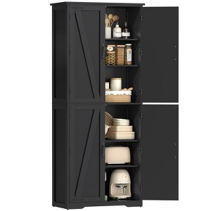 USIKEY 67"H Tall Storage Cabinet with 4 Doors, Farmhouse Accent Cabinet with Adjustable Shelves, for Bedroom, Living Room, Kicthen - 1 of 4