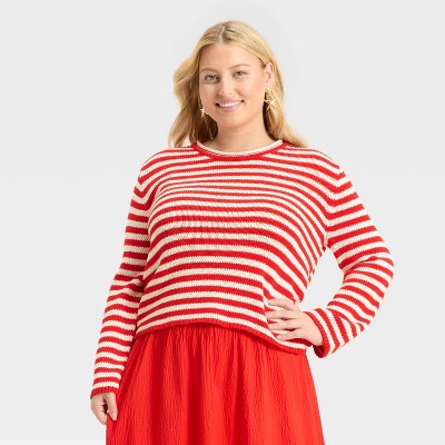 Women's Shrunken Crewneck Pullover Sweater - A New Day™