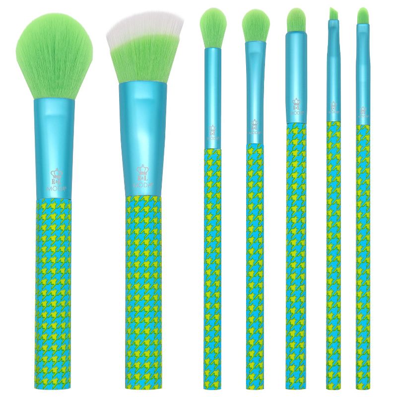 MODA Brush Keep It Classy Green & Blue 7pc Makeup Brush Set., 1 of 9