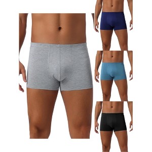 INSPIRE CHIC Men's 4 Pack Underwear Soft Solid Color Boxer Briefs - 1 of 4