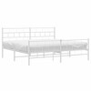 vidaXL Metal Bed Frame with Headboard&Footboard White 72 in.x83.9 in. California King - 3 of 4