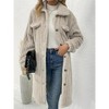 Women's Button Down Cardigan Coat Long Sleeve Ribbed Cuff Open Front Casual Overcoat - 3 of 3