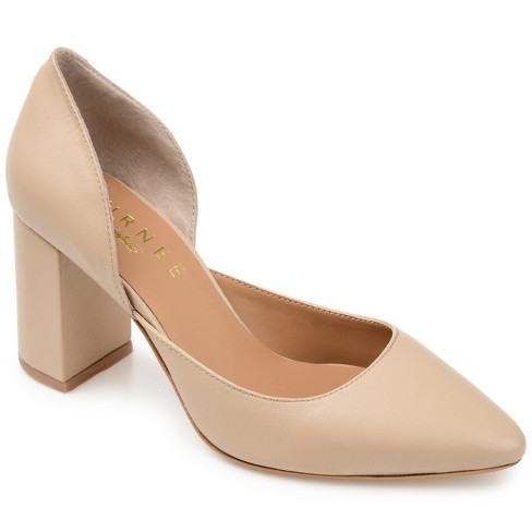 Almond toe shop block heel pump