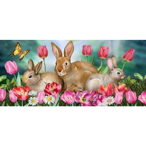 Briarwood Lane Spring Bunny Family Mini Mat 22x10 Indoor Outdoor For Spring Doormat - 1 of 2