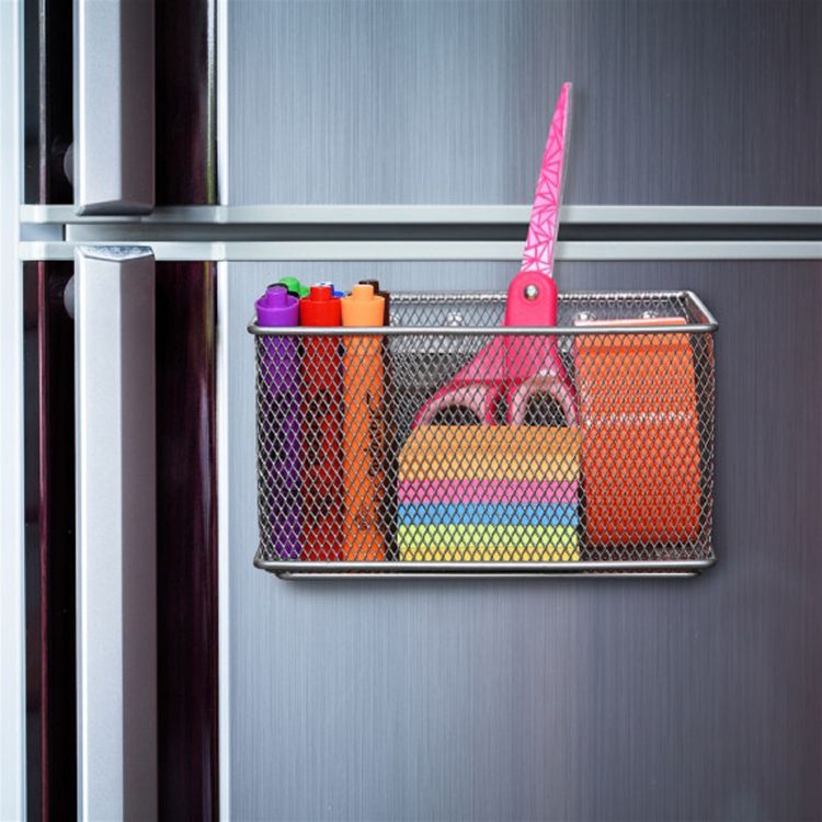 Ybm Home 7.75" x 4.3" x 4.3" Silver Steel Mesh Magnetic Storage Basket, 4 of 4