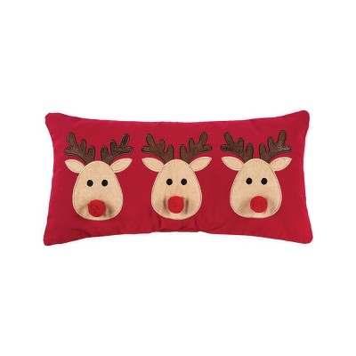 C&F Home 10" x 20" Reindeer Games Applique Christmas Holiday Throw Pillow