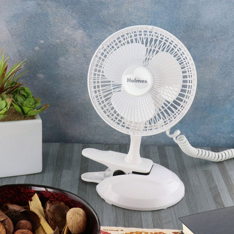 Holmes 6 Inch Clip/Table Personal Fan in White, 2 of 6