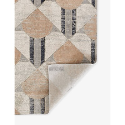 Charcoal Geometric Wool and Synthetic Rectangular Rug 5'1" x 7'7"