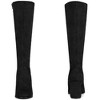 Perphy Women's Round Toe Chunky Heels Side Zip Knee-High Dress Prom Boot - 3 of 4