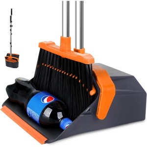 Upgrade Broom and Dustpan Combo Set with 51" Long Handle, ZeroGap Lip and Self-Cleaning Teeth for Kitchen and Lobby - 1 of 4