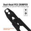 VEVOR PEX Crimping Tool, Dual Head Combo PEX Crimper Tool for 1/2" and 3/4" PEX Copper Crimp Rings, Compact Plumbing Crimp Tool, Black - 3 of 4