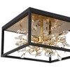 Possini Euro Design Carrine Modern Ceiling Light Flush Mount Fixture 14 1/4" Wide Black Gold 4-Light Clear Crystal for Bedroom Kitchen Living Room - 3 of 4