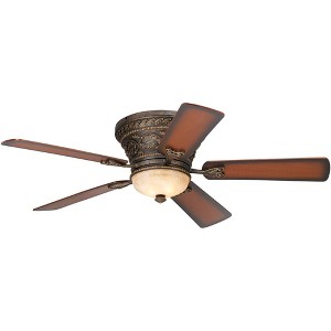 Casa Vieja 52" Ancestry Vintage Antique Indoor Ceiling Fan 5 Blade LED Light Remote Control Golden Bronze Motor Bedroom Living Room Kitchen Hugger - 1 of 4