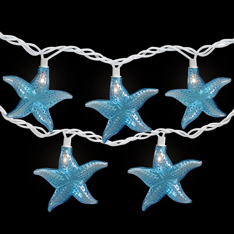 Northlight Set of 10 Blue Starfish Novelty String Lights - 9ft White Wire, 3 of 7