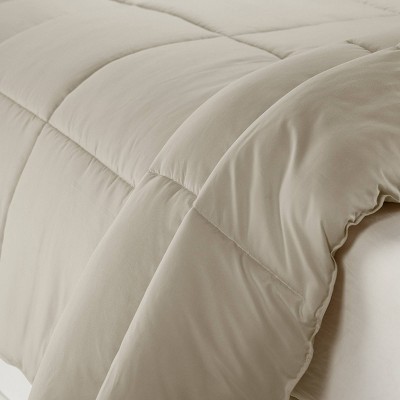 Twin XL Khaki Microfiber Comforter and Sham Set