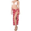 LA LEELA Women's Sarong Swimwear Wrap Cover up Wraps One Size Red G68 - 2 of 4