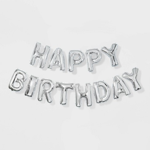 happy Birthday Foil Balloon Silver - Spritz™ : Target