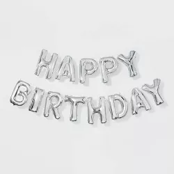"Happy Birthday" Foil Balloon Silver - Spritz™