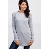 PinkBlush Heather Grey Long Sleeve Ribbed Maternity Top - 4 of 4