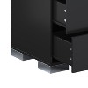 CAVINAS Night Stand Elegant Nightstand Mirrored Bedside Table with Metal Foot, 2 Drawers for Bedroom, Living Room - 4 of 4