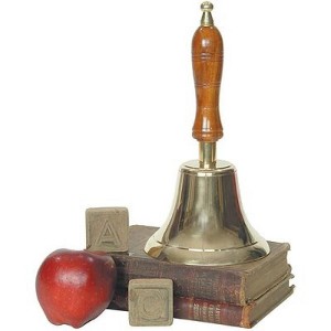 Gleaming Brass School Hand Ringing Bell Wood Handle 10.5 inch : Target