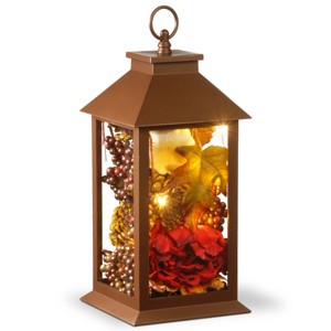 12" Battery Operated LED Autumn Harvest Lantern White Lights - National Tree Company - 1 of 2