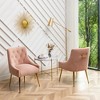 SEYNAR Modern Dining Chairs Set of 2, Upholstered Accent Chair Tufted Back Armless Chair with Back Pull ,Pink,24.5''D*21.6''W*33.3''H - 2 of 4