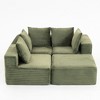 Corduroy Modular L-Shaped Sectional Sofa, Flexible Configuration - 3 of 4