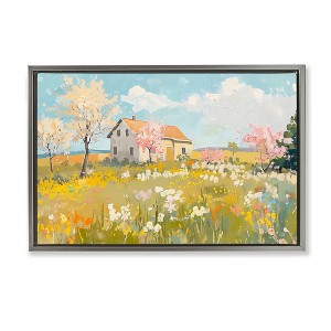 Stupell Industries Spring Barn Scene Floating Frame Canvas Art - 1 of 4