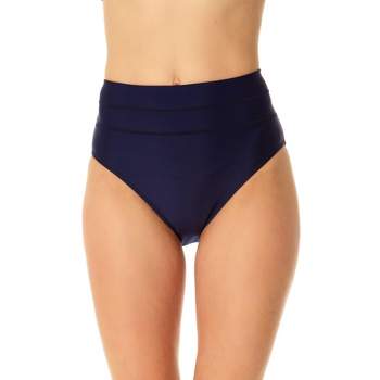 RELLECIGA Women's Navy Blue High Cut High Waisted Bikini Bottom Size Medium  
